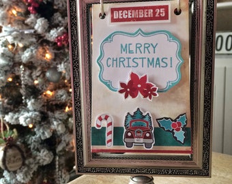 Christmas Countdown Flip Cards, Advent Calendar, December daily, Christmas Tags, ornament, decoration, Scrapbook, junk journal, printable