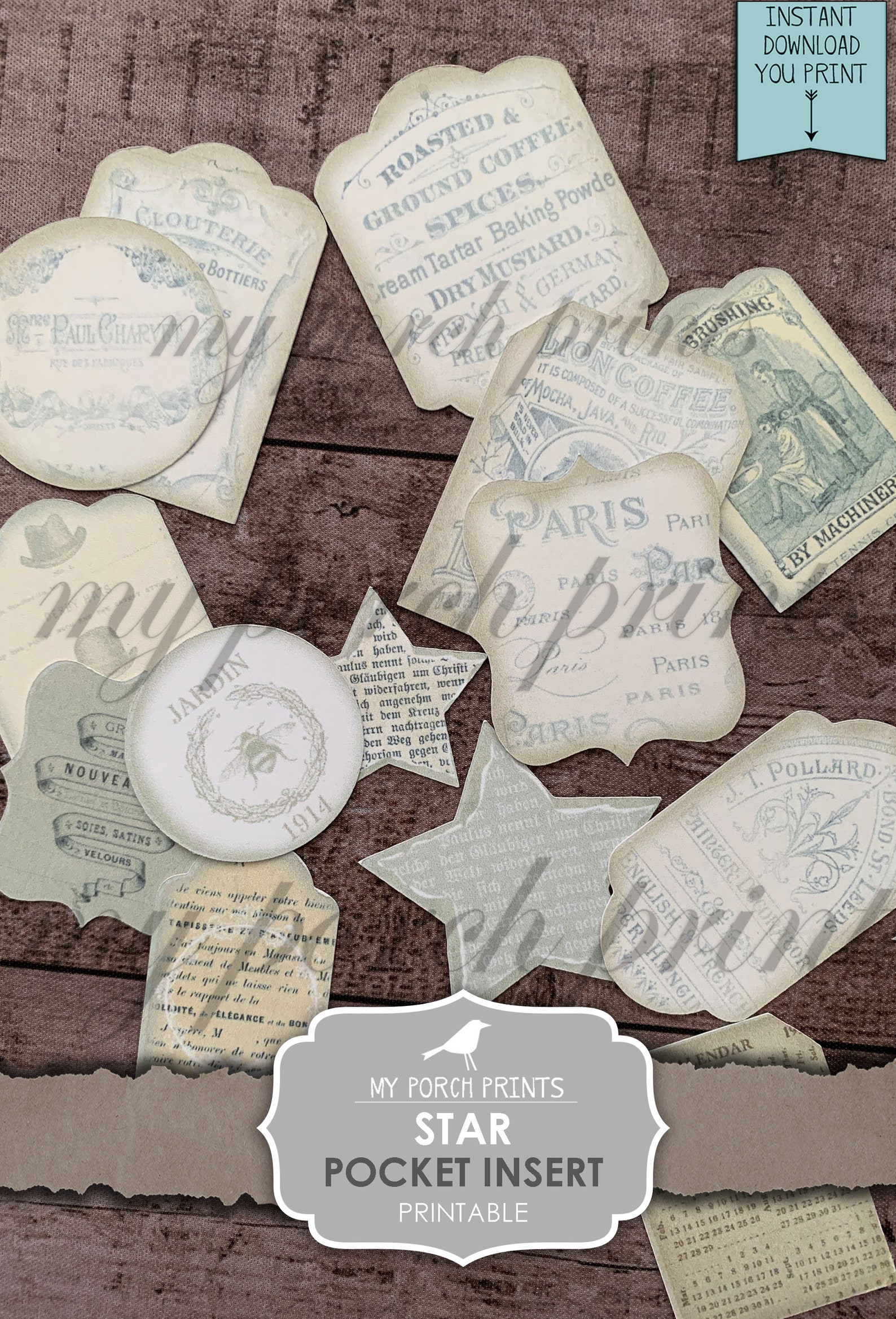 Star, Pocket, Junk Journal, Insert, Dream Journal, Tags, Stars, Moon ...