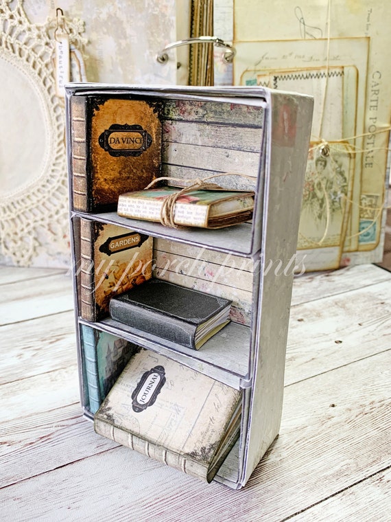 Miniature Bookcase + Books Tutorial! 