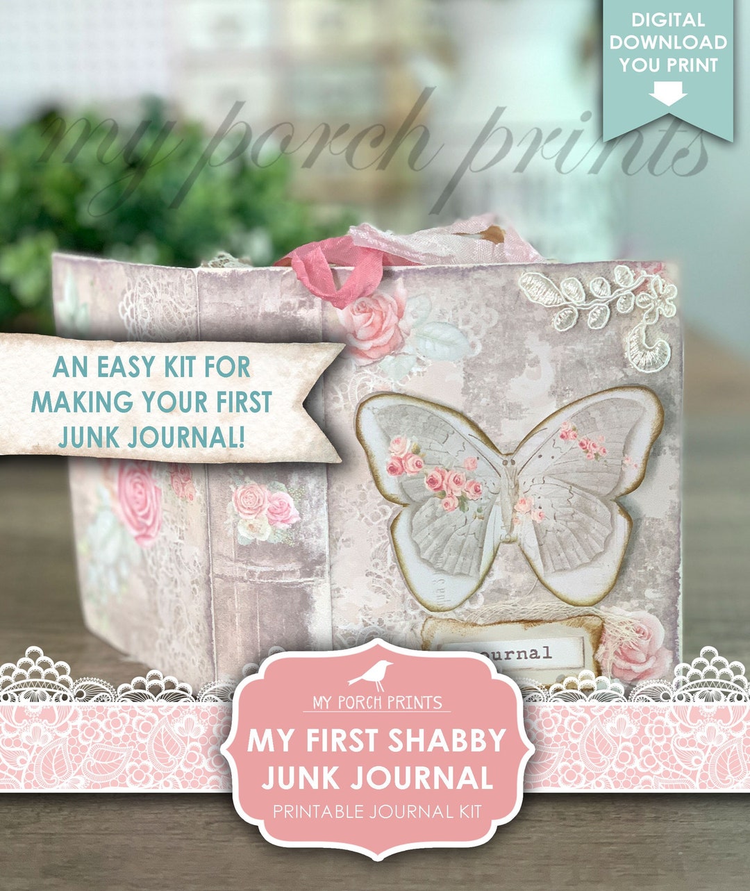 My First Shabby Junk Journal, Beginner's Junk Journal Kit, Pink ...