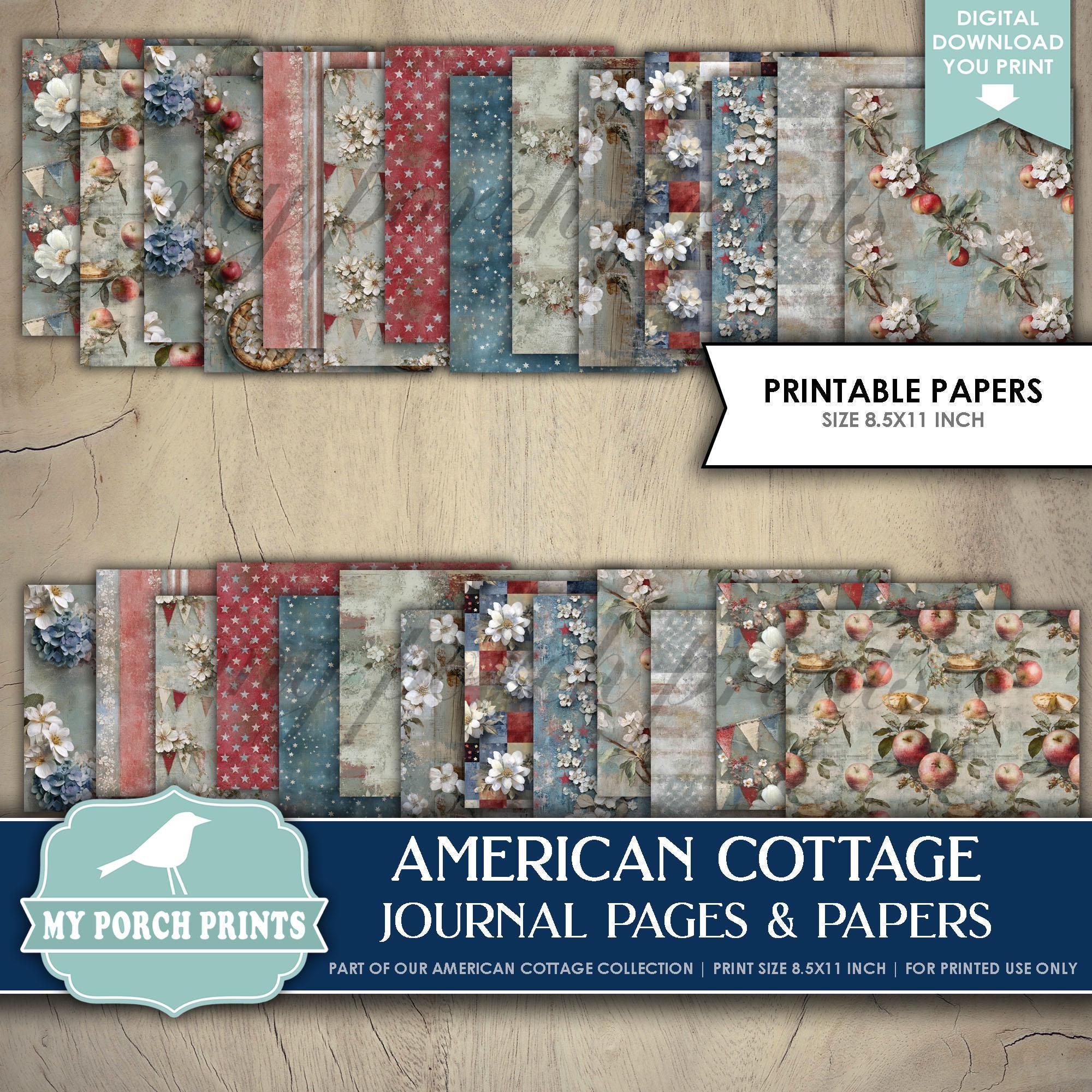 American Cottage Junk Journal PAGES & PAPERS, Kit 4th of July 250th ...