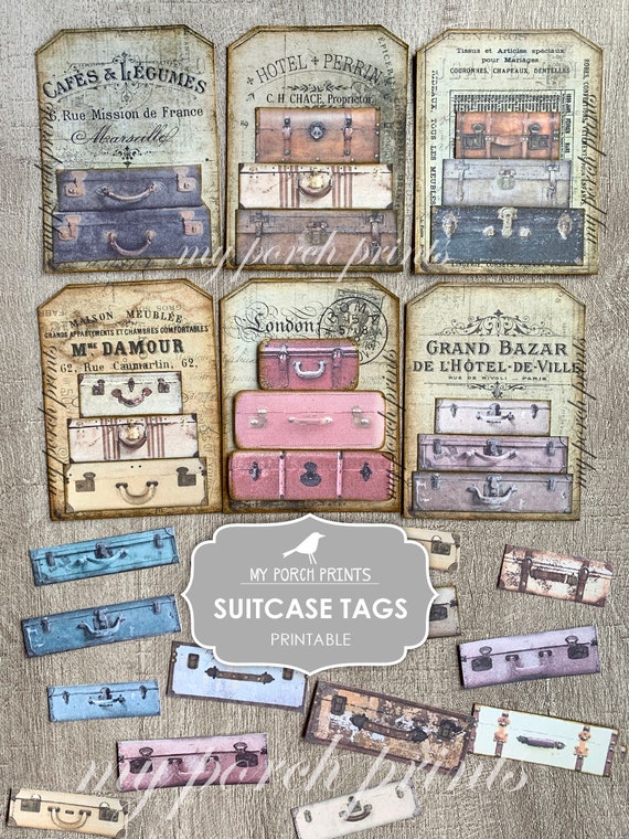 Kraft Sticker Scrapbooking Vintag Style Vacation Travel Luggage themed
