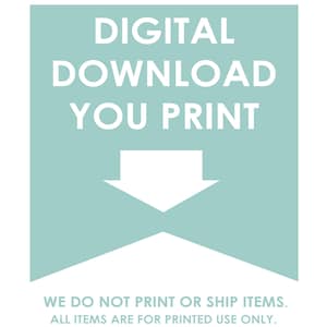 Pu&ograve; includere: Grafica per download digitale su sfondo verde acqua chiaro. Il testo recita "DOWNLOAD DIGITALE STAMPI TU" con una freccia bianca rivolta verso il basso. Il testo in basso recita: "NON STAMPIAMO N&Eacute; SPEDIAMO ARTICOLI. TUTTI GLI ARTICOLI SONO SOLO PER USO STAMPATO."