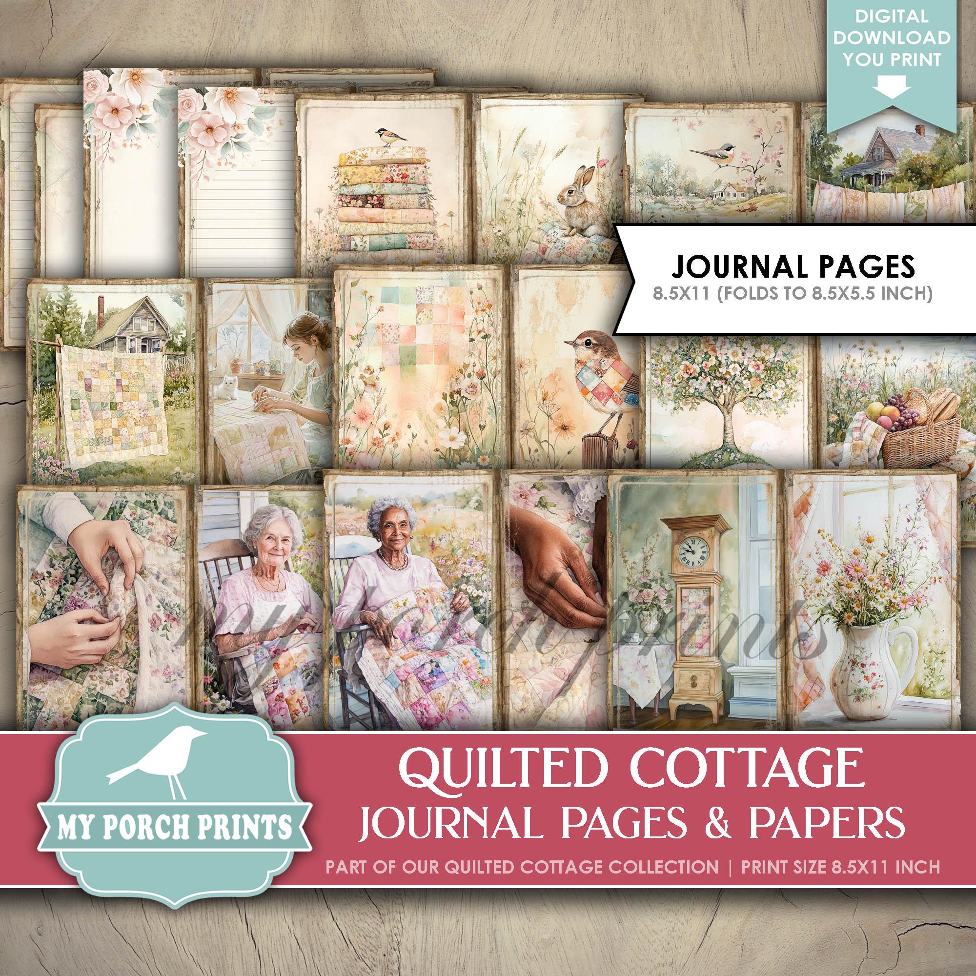 Quilted Cottage PAGES & PAPERS, Junk Journal Quilting Quilts Sewing ...