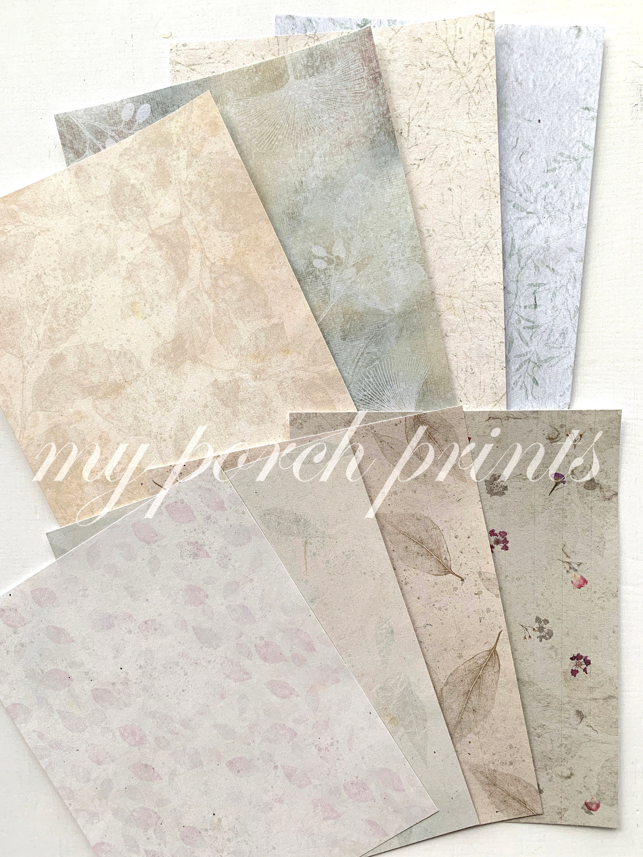 Junk Journal Faux Handmade Paper Collage Sheets Botanical Etsy