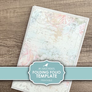 Folding Folio Template, Junk Journal, Vintage, Pocket Folder, Craft Kit ...