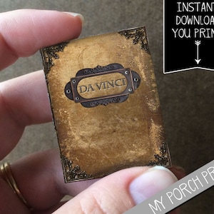 Leonardo Da Vinci, Mini Book, Junk Journal, Art Book, Amante dell'arte, Idea regalo, Stampabile, Disegno, Miniatura, My Porch Prints, Download digitale