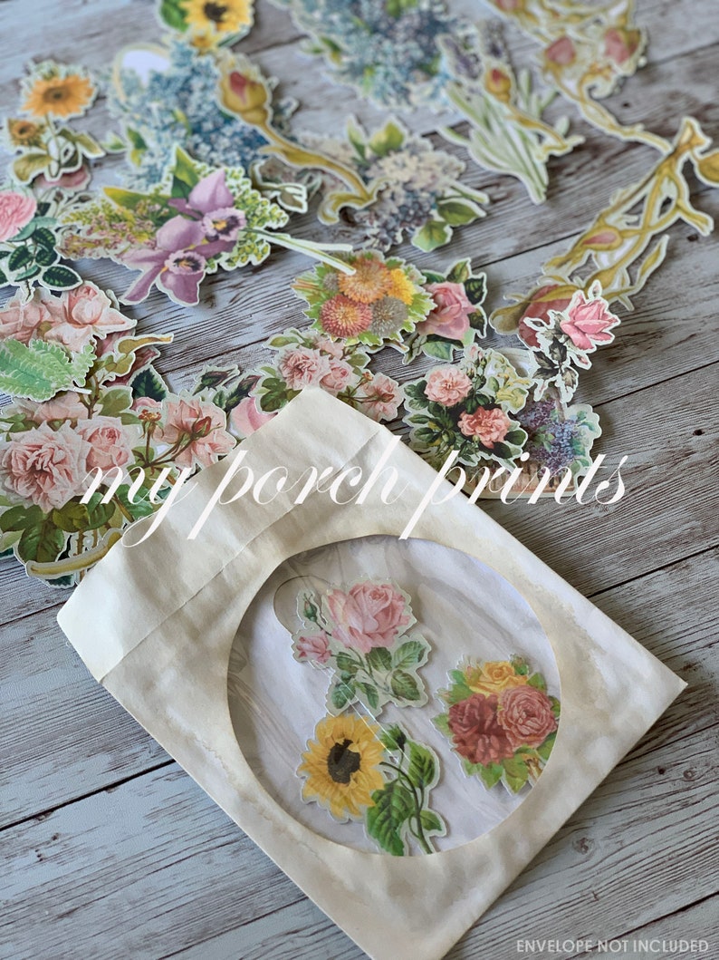 Download Junk Journal Ephemera Fussy Cut Flowers Printable My Porch ...