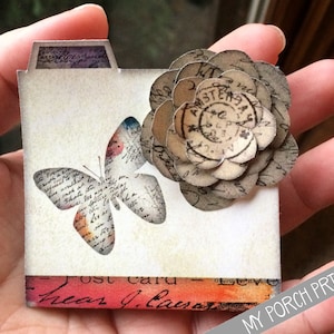 Schmetterling, Aquarell, Mini Ordner, Scrapbook, Junk Journal Kit, bedruckbar, Karte, Tag, Papier, bedruckbar, Album, Vintage, Verschönerung