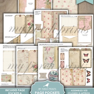 Page Pockets No. 3 Junk Journal Folio Kit, Folder, Shabby, Pink, Insert ...