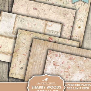 Junk Journal Kit, Shabby, Woods, Boho, Woodland, Forest, Animals, Baby ...