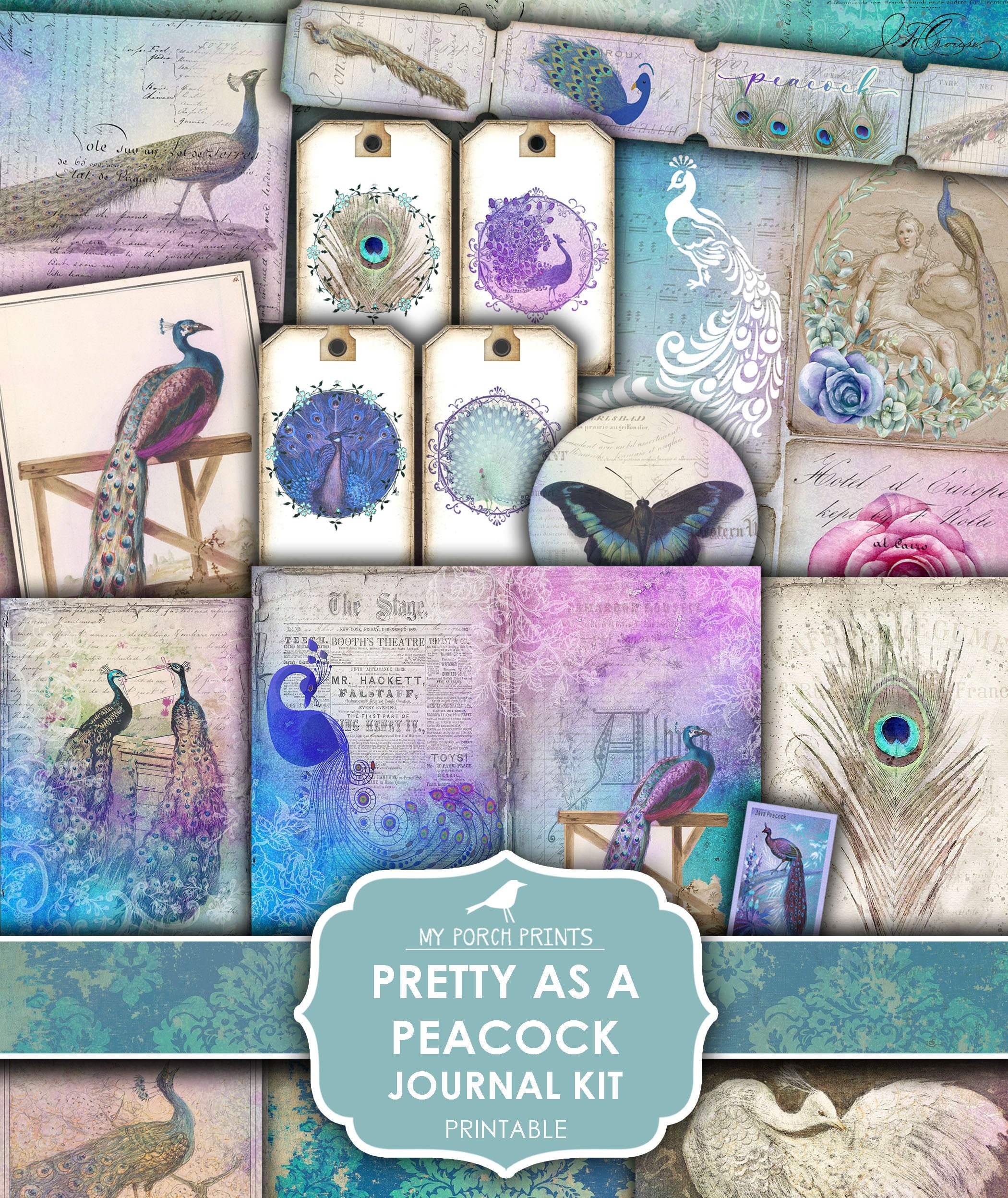 Junk Journal, Peacock, Pretty as a, Blue, Purple, Jewel Tones