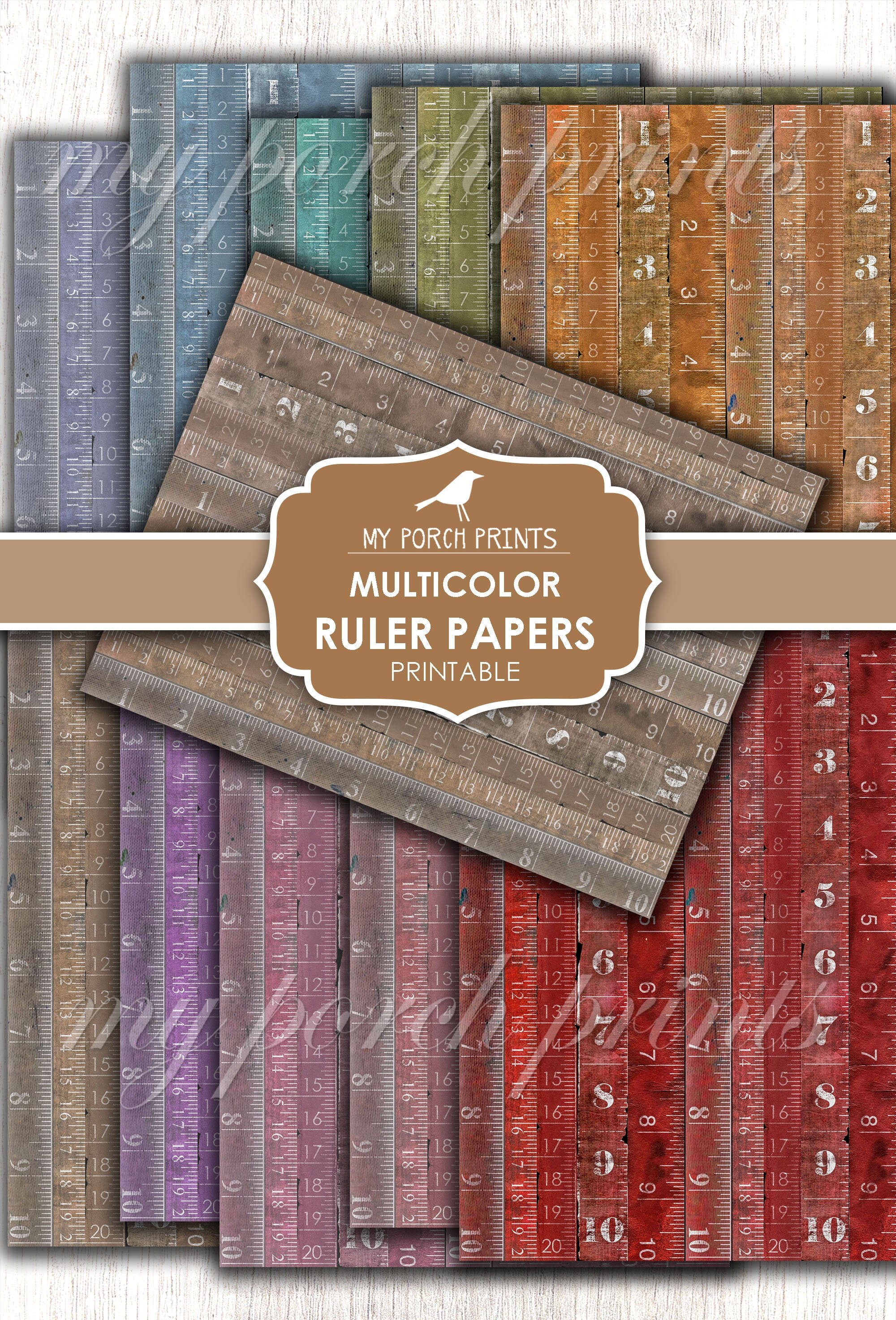 rulers paper multicolor tape measure junk journal men etsy new zealand