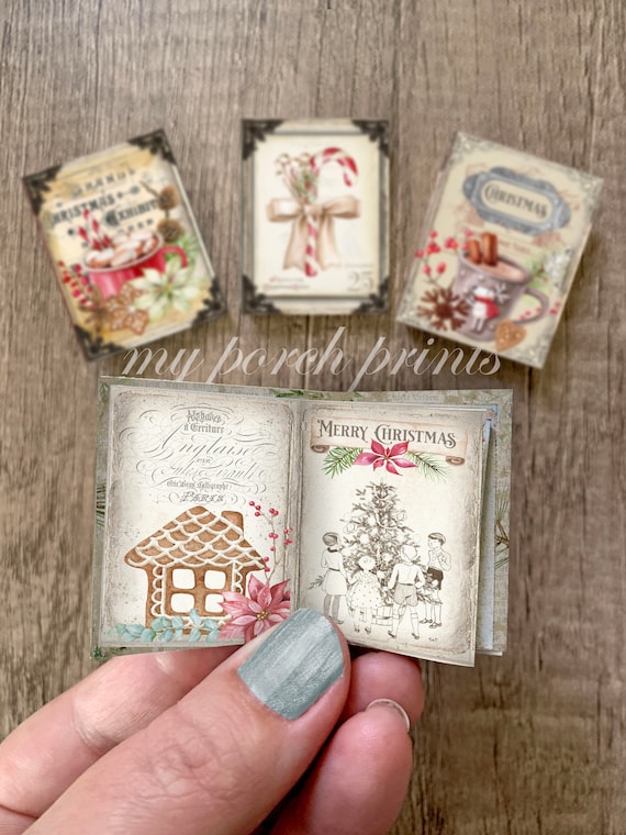 Yummy Christmas Mini Books, Junk Journal, Ornament, Craft Kit
