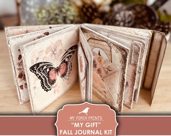 Junk Journal Kit, My Gift, Fall, Autumn, Gift Idea, Mom, Best Friend, Women, Blush, Tea, Pink, My Porch Prints, Digital Download, Printable