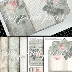 Junk Journal, Kit, Rose, Tri-Fold, Journal Insert, Ephemera, Handmade, Printable, Embellishment, Vintage, Digital, Download, My Porch Prints image 9