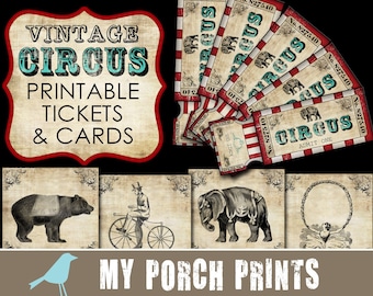 Vintage Tickets, Pack 3, Digital Junk Journal and Scrapbook