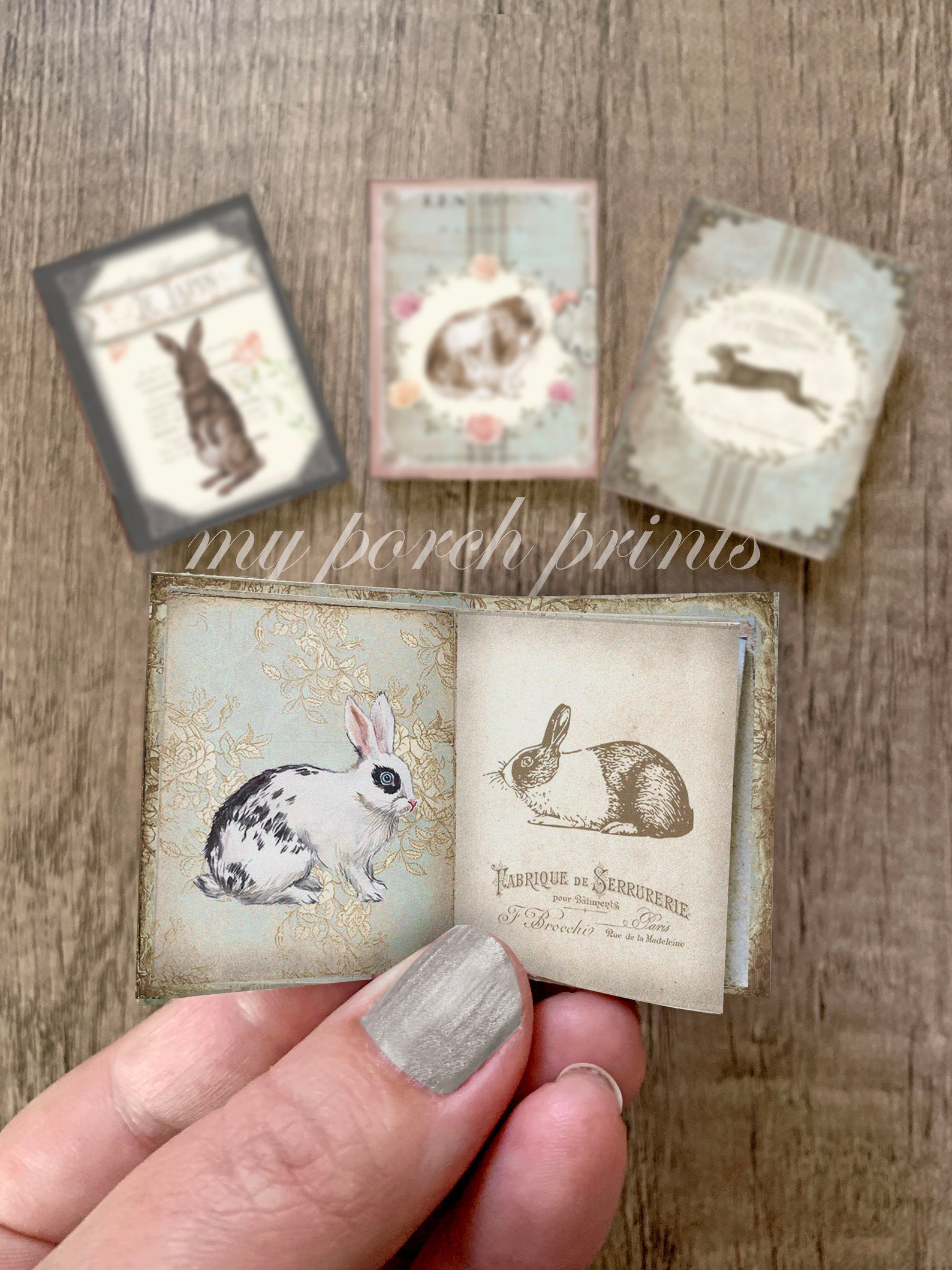 Mini Book, French Rabbit, Junk Journal, Craft Kit, Little, Girl, Baby ...