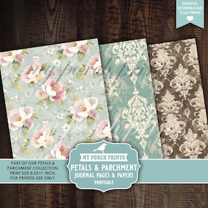 Petals and Parchment Junk Journal PAGES & PAPERS, Vintage, Spring ...