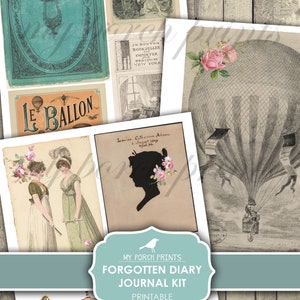 Junk Journal, Kit, Forgotten, Diary, Victorian, Woman, Shabby, Jane Austen, Ephemera, My Porch Prints, Attic, Digital Download, Printable image 8