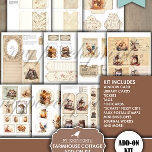 Junk Journal, Farmhouse Cottage Add On, Kit, Farm, Cottagecore, Animals ...