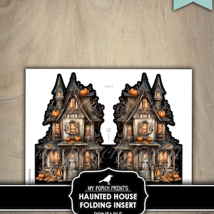 Haunted House, Folding, Insert, Kit, Junk Journal, 3D, Craft, Halloween ...
