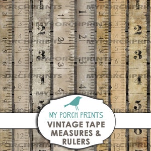 Tape Measure, sewing, junk journal, vintage, embellishment, scrapbook paper, collage sheet, man, men, digital paper pack, ephemera, rulers