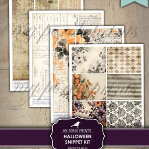 Halloween Snippet, Kit, Junk Journal, Roll, Fussy Cut, Fall, Candy, BuJo, Cricut, Planner, Printable, My Porch Prints, Digital Download image 5