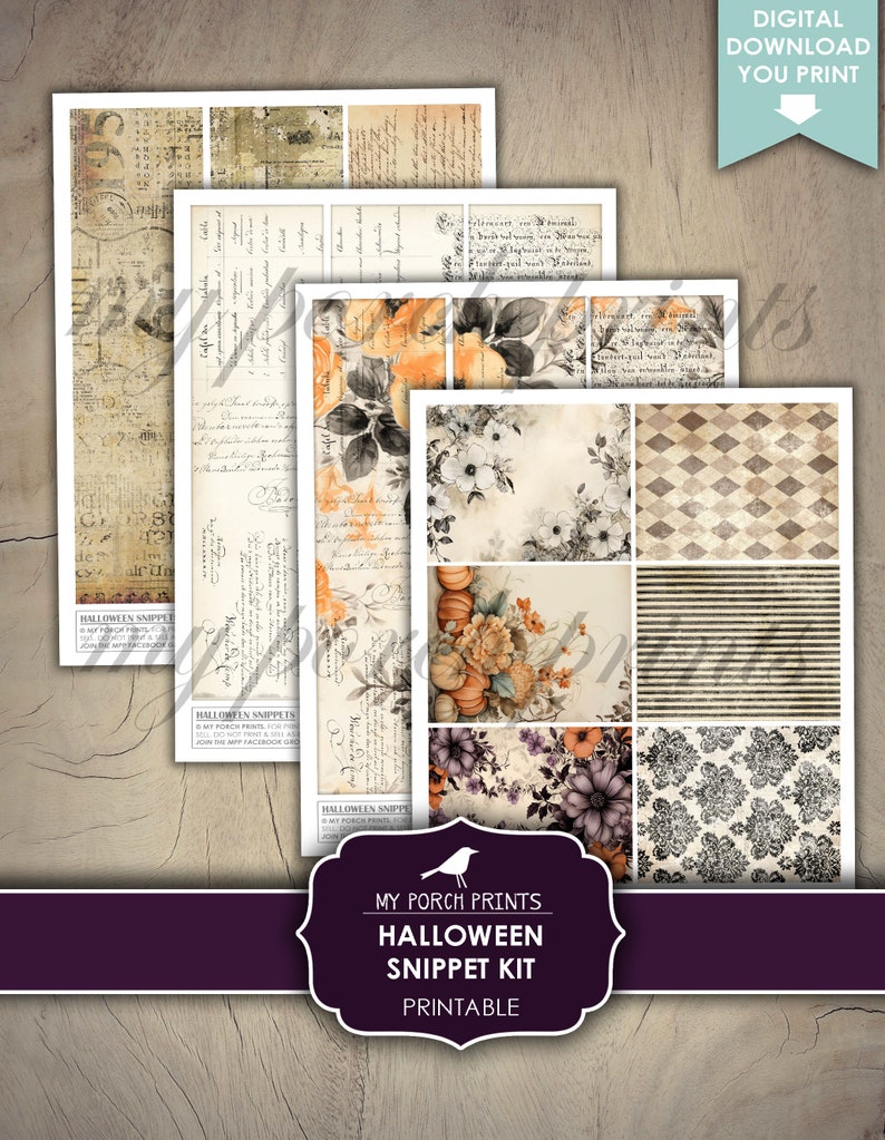 Halloween Snippet, Kit, Junk Journal, Roll, Fussy Cut, Fall, Candy, BuJo, Cricut, Planner, Printable, My Porch Prints, Digital Download image 5