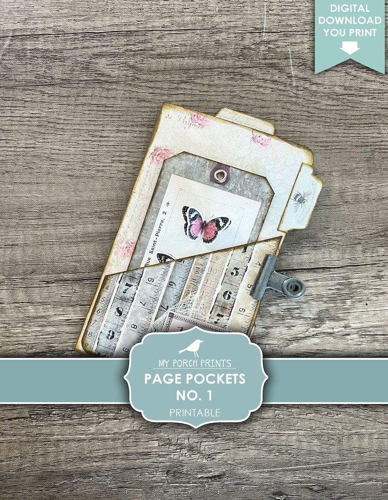 Junk Journal Page Pockets No. 1 Folio Folder Shabby - Etsy