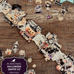 Halloween Snippet, Kit, Junk Journal, Roll, Fussy Cut, Fall, Candy, BuJo, Cricut, Planner, Printable, My Porch Prints, Digital Download image 6