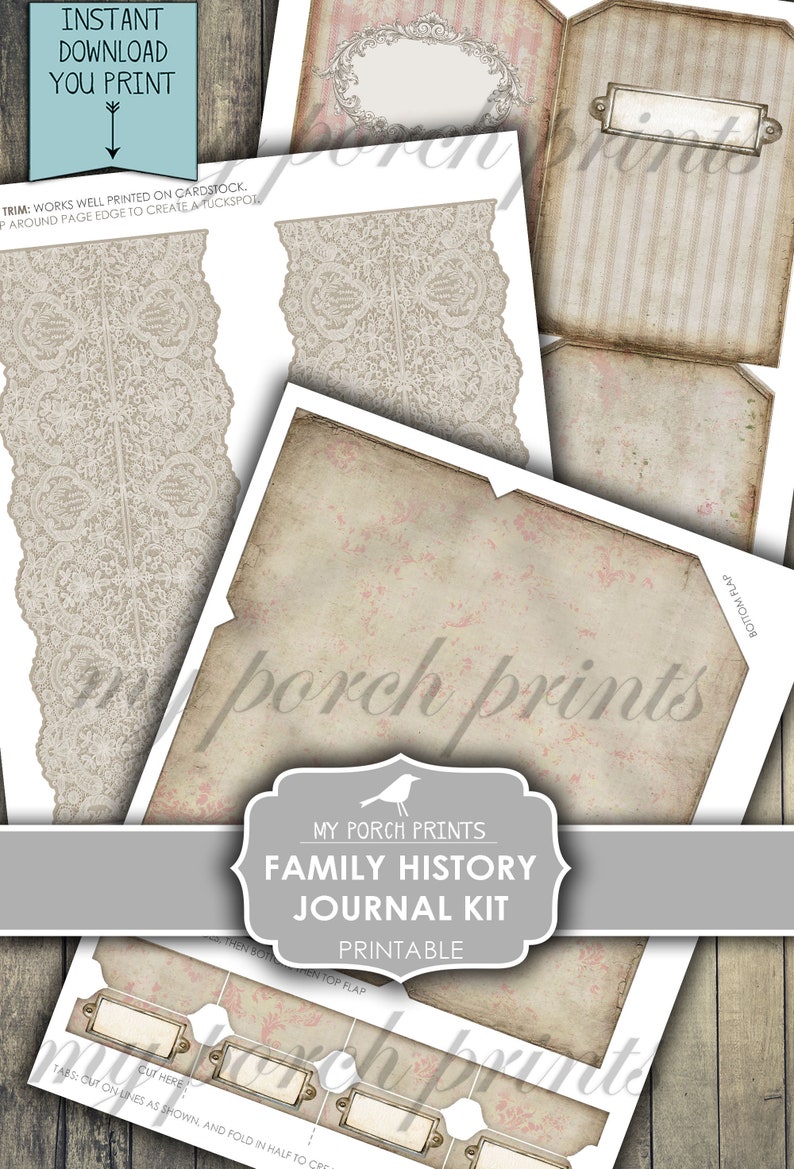 Family History Junk Journal Family Tree Kit Book Etsy