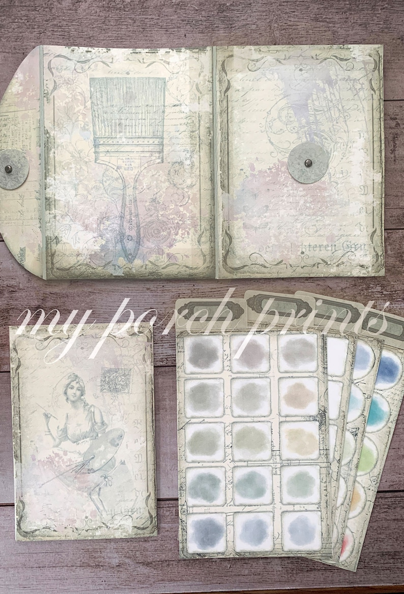 Junk Journal Kit, Shabby Artist, Folio, Ephemera, My Porch Prints, Book ...