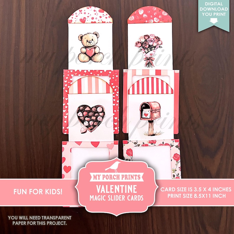 Slyder Rrds Valentine Magic Slider Cards, Junk Journal Kit Kids Gift Color Changing ...