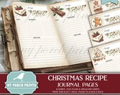 Christmas Recipe Pages, Cookies, Dessert, Baking, Cook Book, Cake, Holiday, Food, Junk Journal, My Porch Prints, Printable, Digital Download