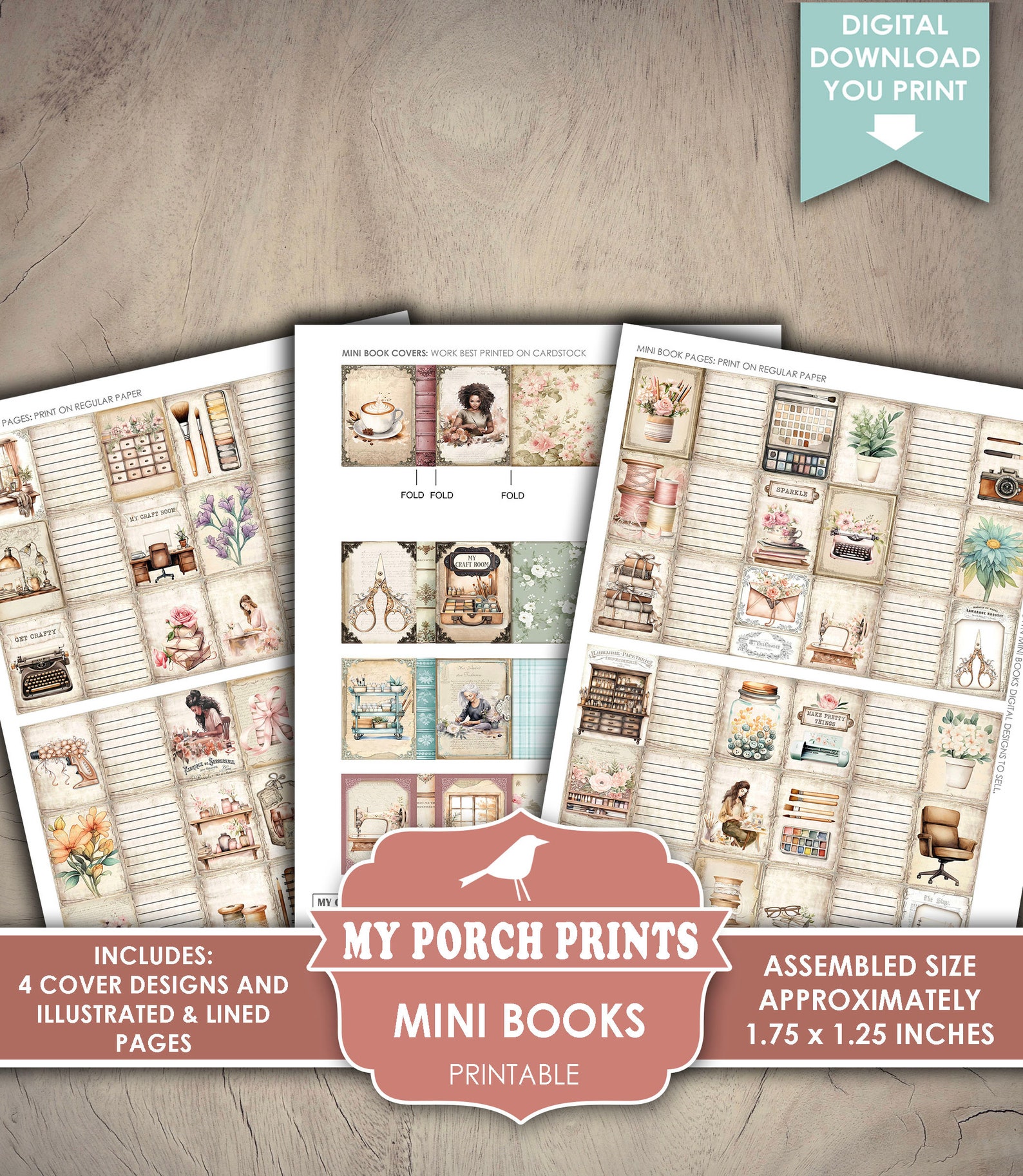 My Craft Room Mini Books, Junk Journal, Miniature, Home Office ...