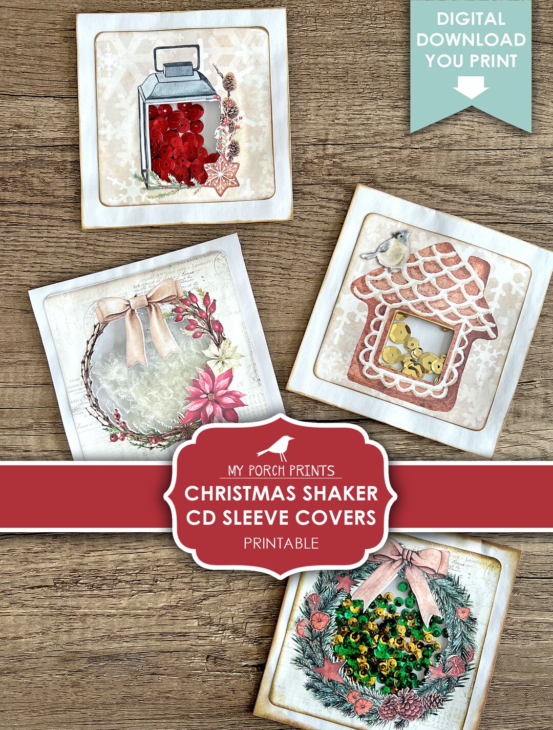 Christmas, Shaker, CD Covers, Junk Journal, December Daily, Cards, Traditions, Yummy, Vintage, Printable, My Porch Prints, Digital Download - Etsy christmas-shaker-cd-covers-junk-journal-december-daily-cards-traditions-yummy-vintage-printable-my-porch-prints-digital-download-etsy
