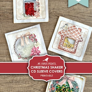 Christmas, Shaker, CD Covers, Junk Journal, December Daily, Cards, Traditions, Yummy, Vintage, Printable, My Porch Prints, Digital Download