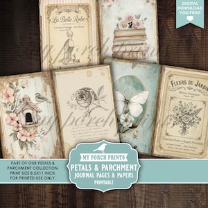 Petals and Parchment Junk Journal PAGES & PAPERS, Vintage, Spring ...