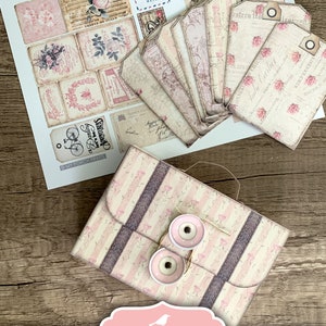 Shabby Suitcase Mini Junk Journal Kit, Pink, Graduation, Girl Gift Idea, Luggage, Travel, No-Sew My Porch Prints, Printable Digital Download