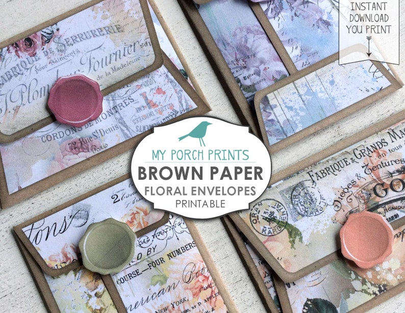 Brown Paper Mini Envelopes File Folder Pocket Letter Etsy