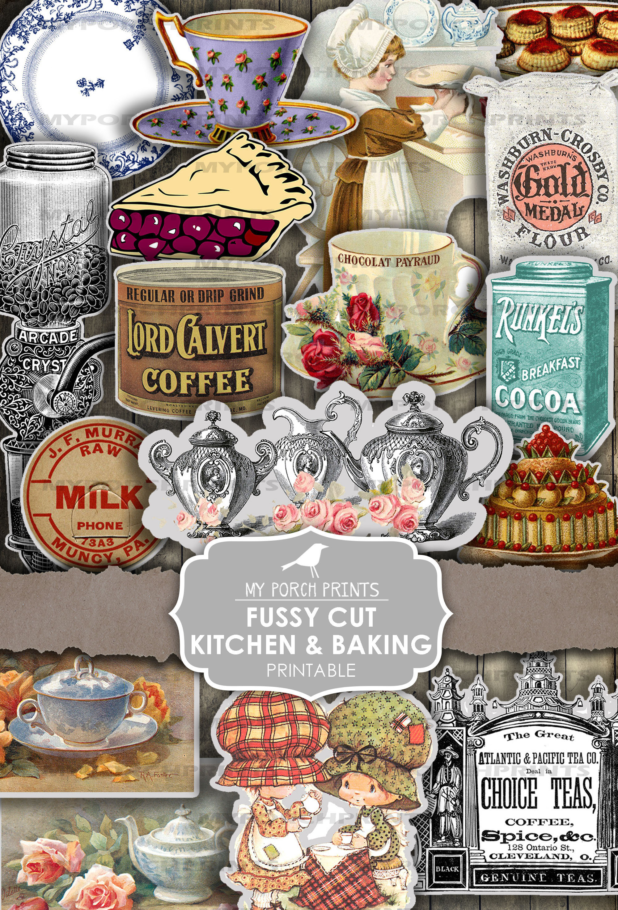 Junk Journal Ephemera, Fussy Cut, Recipe Junk Journal, Baking, Kitchen ...