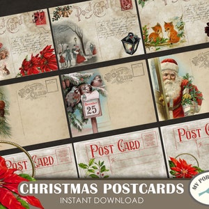 Weihnachten Postkarten, Pocket Letter, ATC, Karte, Weihnachtsanhänger, Geschenkanhänger, Scrapbook, Junk Journal, Dezember täglich, printable, Verschönerung