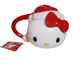 Hello Kitty Natale, Tazza da caffè Hello Kitty, Figurale con fiocco vestito, 16oz Sanrio Natale 2023 Vacanze