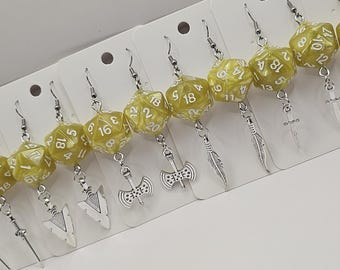 D20 Bright yellow earrings B