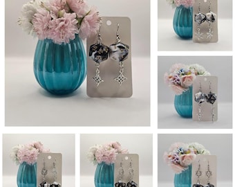 D20 Zwart/witte oorbellen C