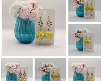 D20 Bright yellow earrings C