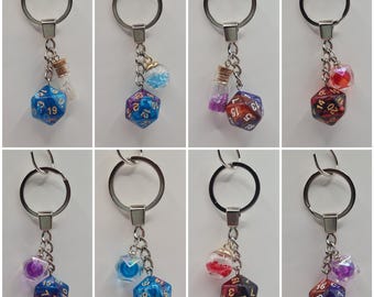 D20-sleutelhanger diverse kleuren A