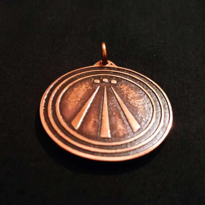 DRUID AWEN PENDANT With 3 rings in Heavy 3mm Copper