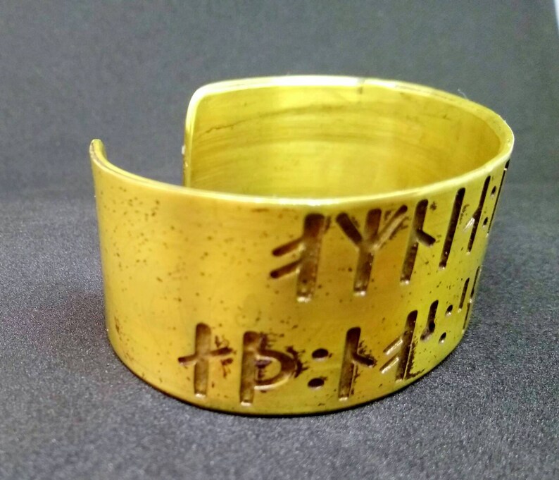 Heathen Pagan Norse Handfasting wedding gift Love conquers all Viking Love Poem Armband Cuff Bracelet